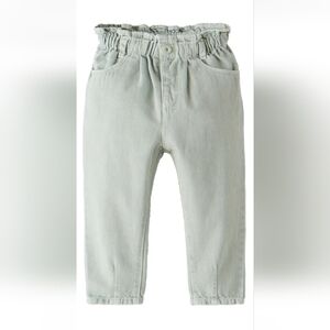 Zara kids paperbag pants (green)